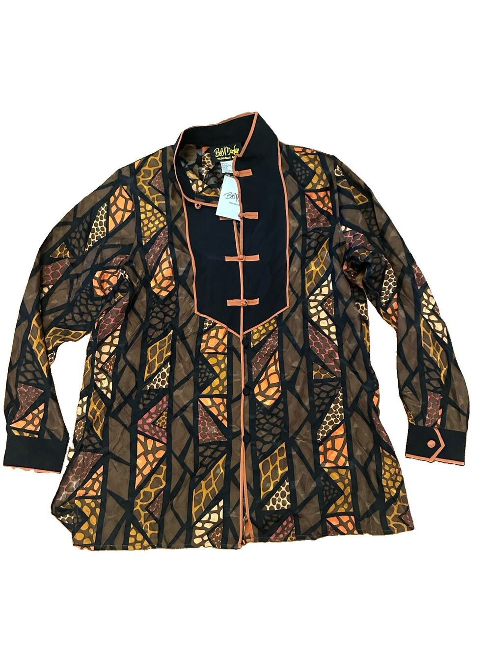 NWT Vintage Bob Mackie Wearable Art 100% Silk